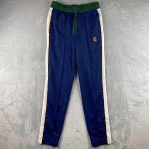 Nike Court Tennis Pants Mens Small Blue Heritage Sweatpants Track Elastic Waist